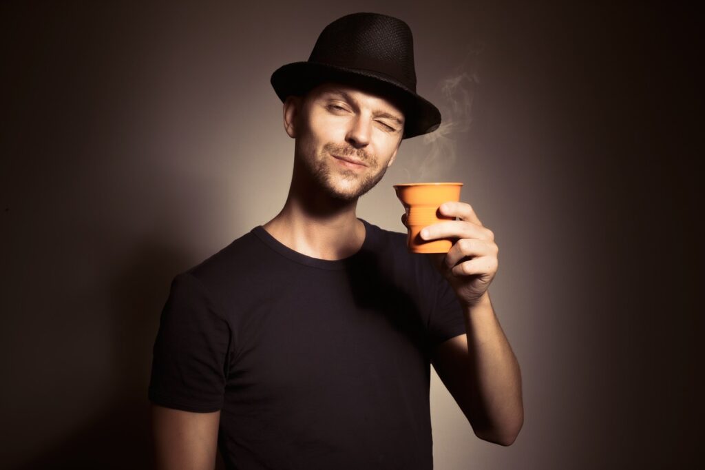 man, coffee, cafe